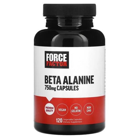 Основне фото товара Force Factor, Beta Alanine 750 mg, Бета-аланін, 120 капсул