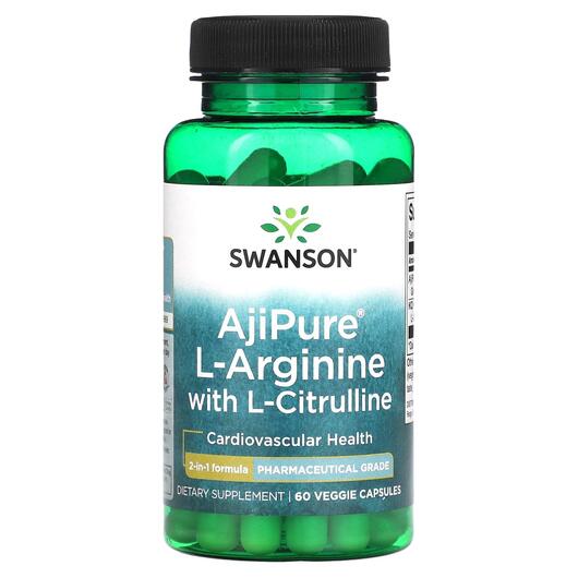 Основне фото товара AjiPure L-Arginine with L-Citrulline, L-Аргінін, 60 капсул