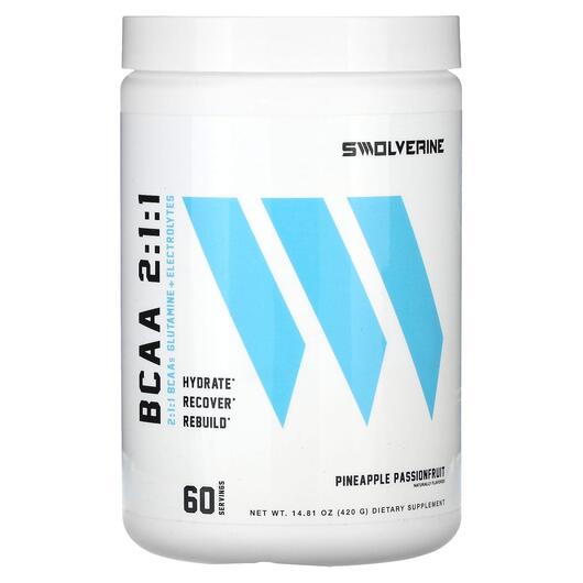 Основне фото товара Swolverine, BCAA 2:1:1 Pineapple Passionfruit, БЦАА, 420 г