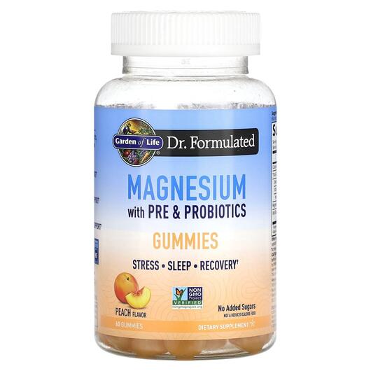 Основне фото товара Magnesium with Pre & Probiotics Gummies Peach, Магній, 60 таб