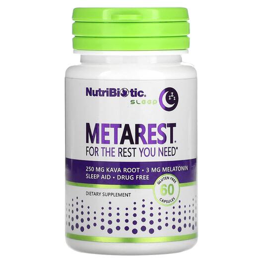 Основне фото товара NutriBiotic, Sleep MetaRest, Підтримка сну, 60 капсул