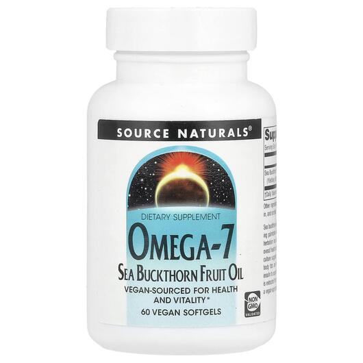 Основне фото товара Omega-7 Seabuckthorn Fruit Oil, Омега 7, 60 капсул