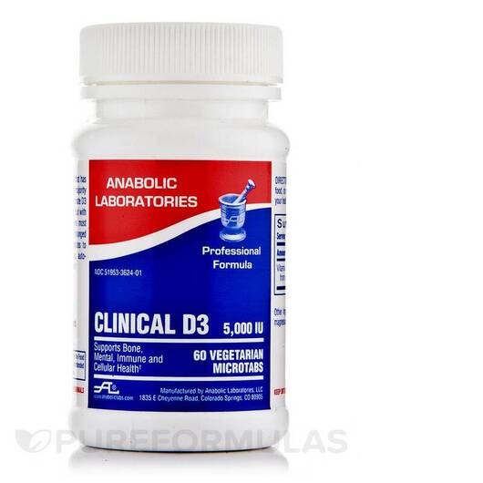 Основне фото товара Clinical D3 5000, Вітамін D3 Холекальциферол, 60 Vegetarian Micro