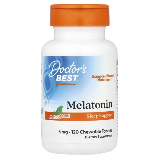 Основне фото товара Melatonin 5 mg Natural Mint, Мелатонін 5 мг, 120 цукерок