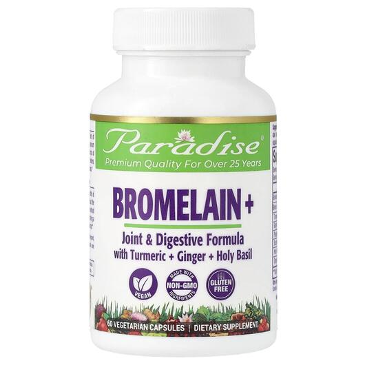 Основне фото товара Bromelain Joint & Digestive Formula 500 mg, Бромелайн, 60 кап
