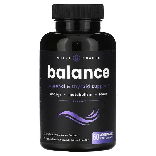 Основне фото товара NutraChamps, Balance, Підтримка наднирників, 60 капсул