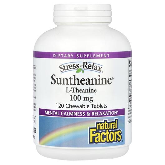Основне фото товара Natural Factors, Suntheanine 100 mg, L-Теанін, 120 таблеток