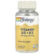 Фото товару Solaray, Vitamin D3 + K2, Вітамін D3, 120 капсул