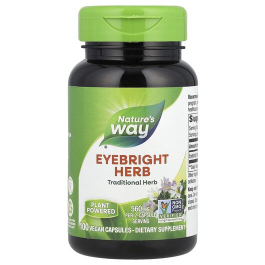 Основне фото товара Nature's Way, Eyebright Herb, Очанка 430 мг, 100 капсул