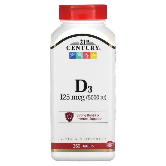 Основне фото товара Vitamin D3 125 mcg 5000 IU, Вітамін D3 125 мкг 5000 МО, 360 табле