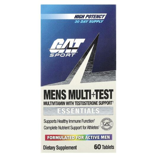 Основне фото товара GAT, Mens Multi + Test, Вітаміни для чоловіків, 60 таблеток