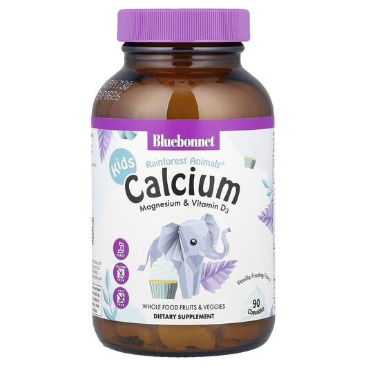 Основне фото товара Rainforest Animalz Calcium, Кальцій магній і D3, 90 цукерок