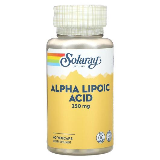 Основне фото товара Solaray, Alpha Lipoic Acid 250 mg, Альфа-ліпоєва, 60 капсул