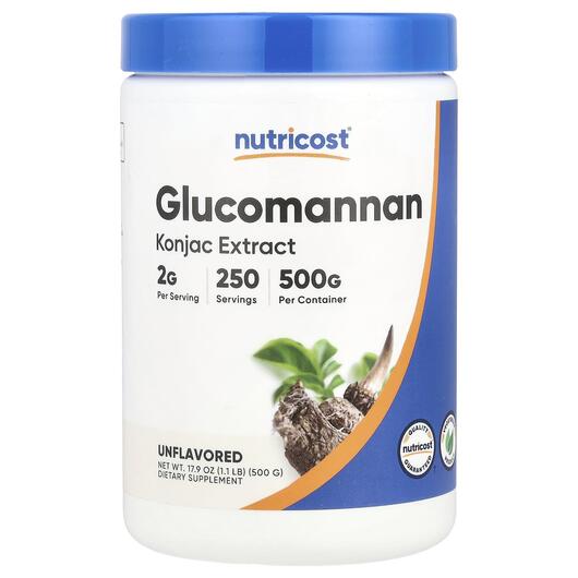 Основне фото товара Glucomannan Konjac Extract Unflavored, Глюкоманнан, 500 г