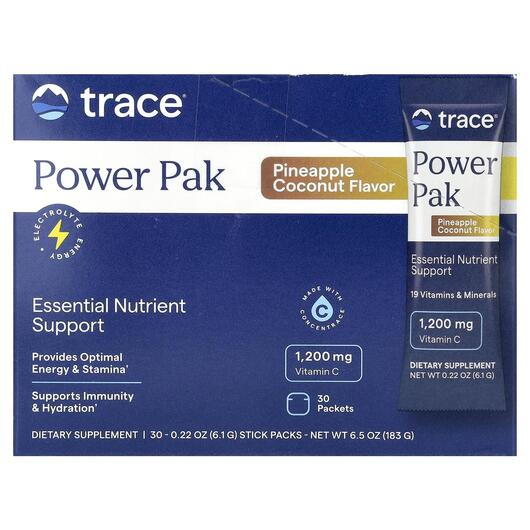 Основне фото товара Electrolyte Stamina PowerPak Pineapple Coconut, Електроліти, 30 ш