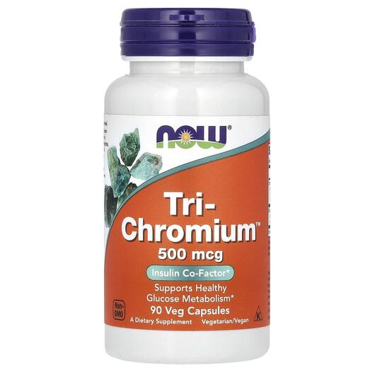 Основне фото товара NOW, Tri-Chromium 500 mcg, Хром 500 мкг, 90 капсул