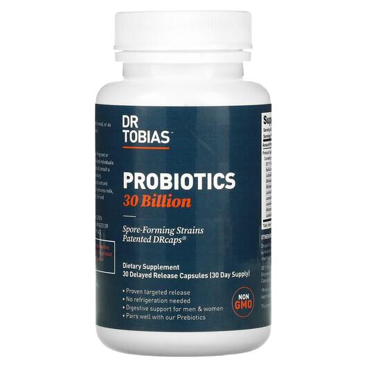 Основне фото товара Dr Tobias, Probiotics 30 Billion, Пробіотики, 30 капсул