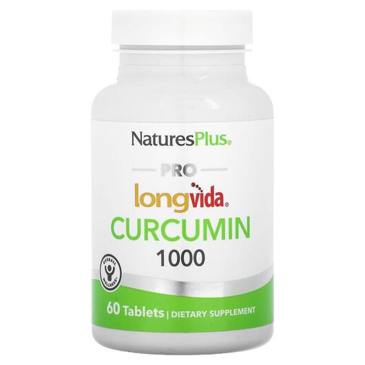 Основне фото товара Natures Plus, Pro Longvida Curcumin 1000, Куркумін, 60 таблеток