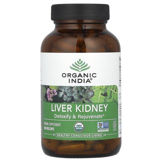 Основне фото товара Organic India, Liver Kidney, Підтримка нирок, 180 капсул