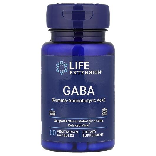 Основне фото товара Life Extension, GABA, ГАМК, 60 капсул