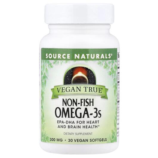 Основне фото товара Vegan True Non-Fish Omega-3s 300 mg, Омега 3, 30 капсул