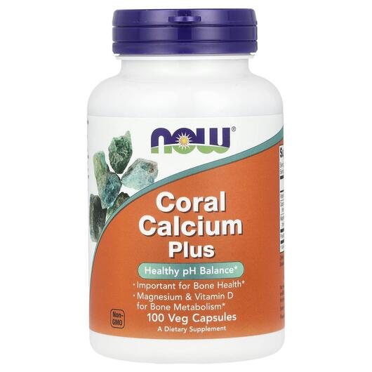 Основне фото товара NOW, Coral Calcium Plus, Кораловий Кальцій, 100 капсул
