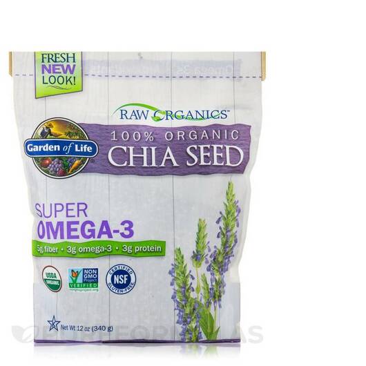 Основне фото товара Raw Organics 100% Organic Chia Seed, Насіння Чіа, 340 г