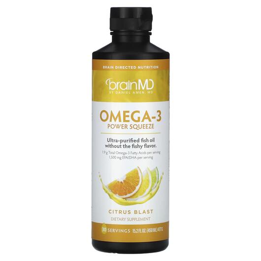 Основне фото товара BrainMD, Omega-3 Power Squeeze Citrus Blast, Омега 3, 477 г