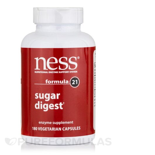 Основне фото товара Ness Enzymes, Sugar Digest Formula 21, Ферменти, 180 капсул