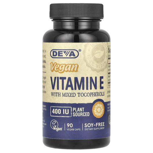 Основне фото товара Vegan Vitamin E with Mixed Tocopherols, Веганський Вітамін E, 90 