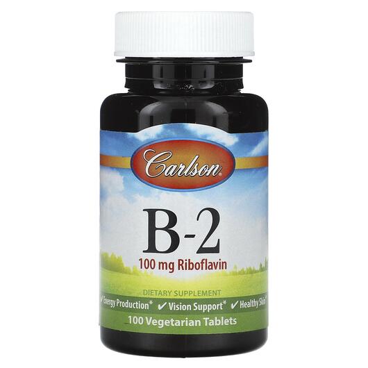 Основне фото товара Carlson, Vitamin B-2 100 mg, Вітамін B, 100 таблеток