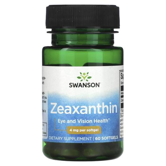 Основне фото товара Swanson, Zeaxanthin 4 mg, Зеаксантин, 60 капсул