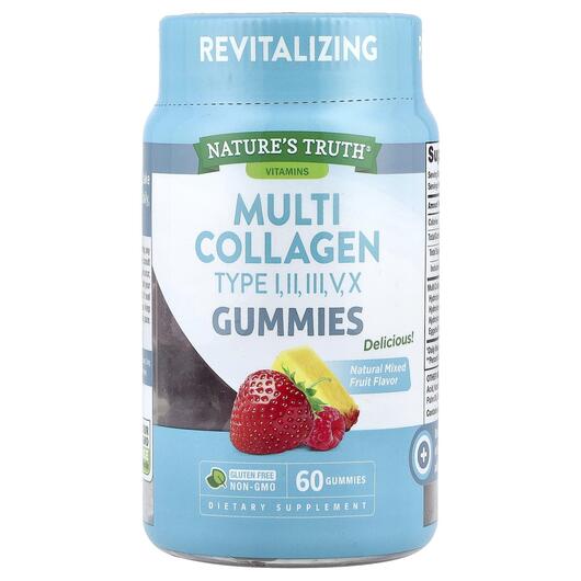 Основне фото товара Multi Collagen Gummies Natural Mixed Fruit, Колаген, 60 таблеток