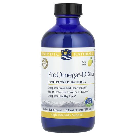Основне фото товара Nordic Naturals, ProOmega-D Xtra Lemon, Омега 3, 237 мл