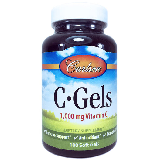 Основне фото товара Carlson, C-Gel Vitamin C 1000 mg, Вітамін С 1000 мг, 100 капсул