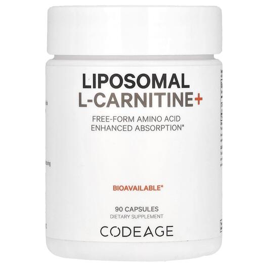 Основне фото товара Liposomal L-Carnitine+ Free-Form Amino Acid, L-Карнітин, 90 капсу