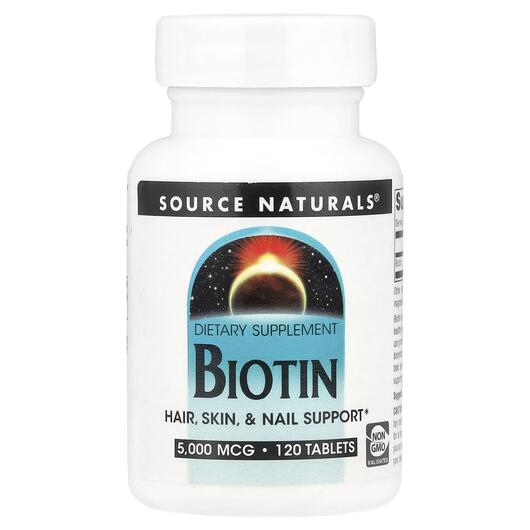 Основне фото товара Biotin 5000 mcg 120, Біотин 5000 мкг, 120 таблеток
