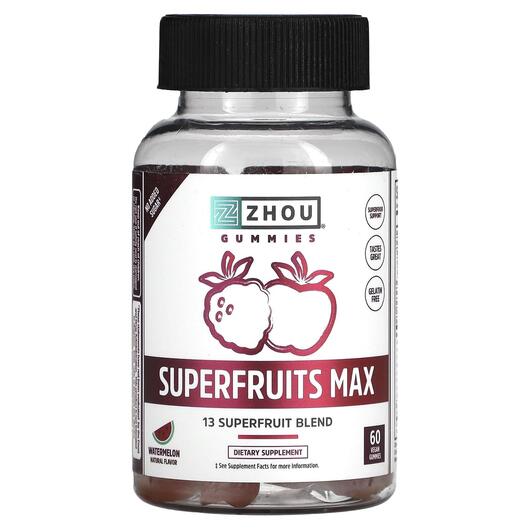 Основне фото товара Zhou Nutrition, Superfruits Max Watermelon, Суперфуд, 60 таблеток