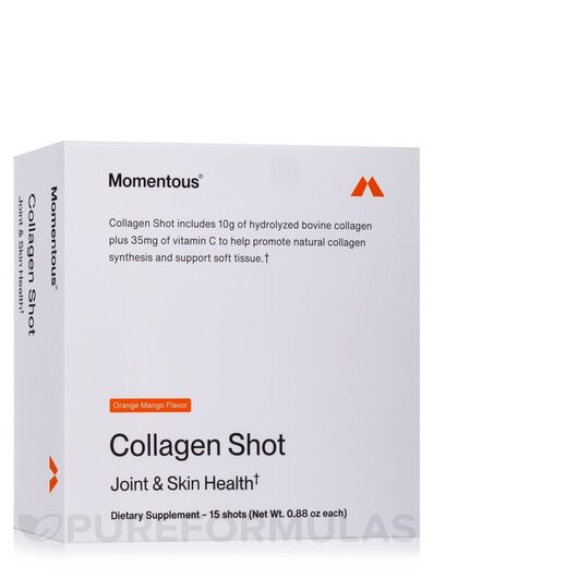 Основне фото товара Momentous, Collagen Shot Orange Mango Flavor, Колаген, 15 Shots