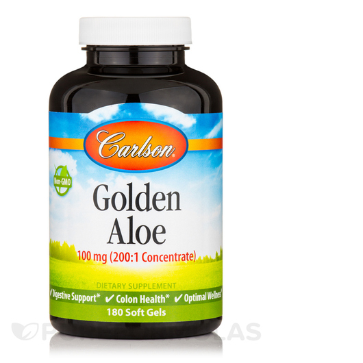 Основне фото товара Carlson, Golden Aloe 100 mg, Алое вера, 180 капсул