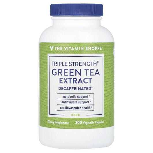 Основне фото товара Green Tea Extract Triple Strength, Екстракт Зеленого Чаю, 200 кап