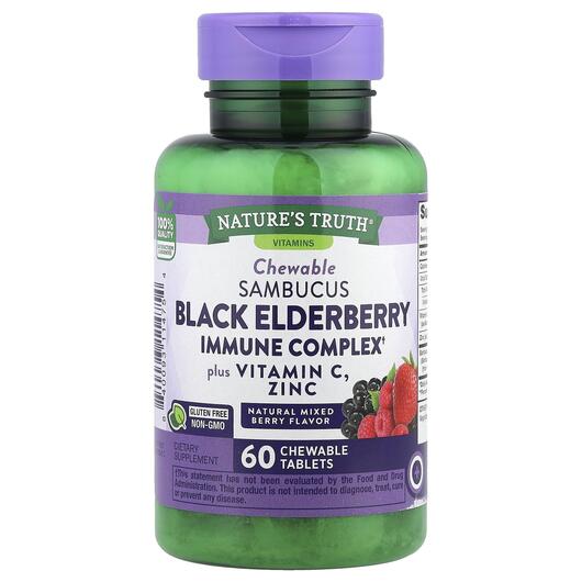 Основне фото товара Nature's Truth, Sambucus Black Elderberry, Бузина та C, 60 к