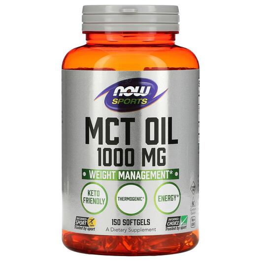 Основне фото товара NOW, MCT Oil 1000 mg, MCT Олія, 150 капсул