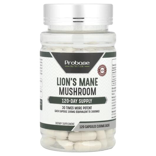 Основне фото товара Lion's Mane Mushroom 100 mg, Гриби Левова Грива, 120 капсул