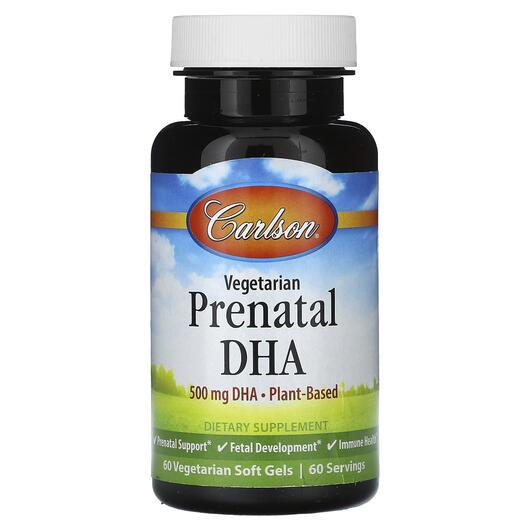 Основне фото товара Vegetarian Prenatal DHA 500 mg, Вітаміни для вагітних, 60 капсул