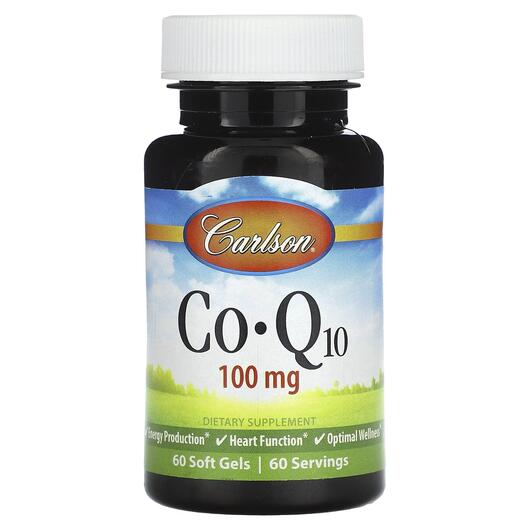 Основне фото товара Carlson, CoQ10 100 mg, Коензим CoQ10, 60 капсул