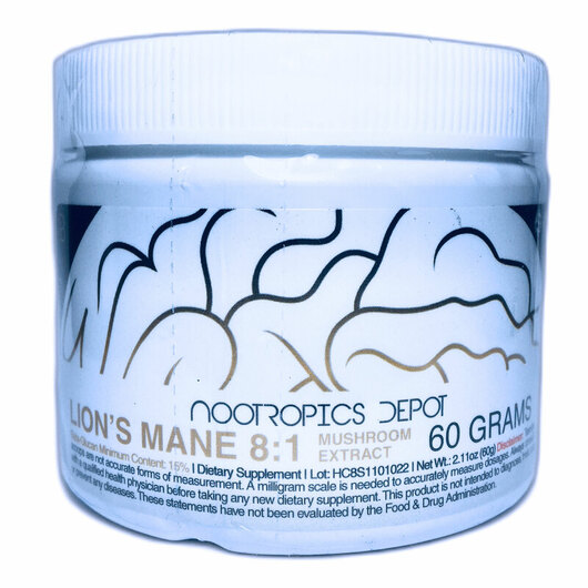 Основне фото товара Nootropics Depot, Lion's Mane 8:1, Їжовик гребінчастий, 60 г