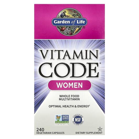 Основне фото товара Garden of Life, Vitamin Code Women, Вітаміни, 240 капсул