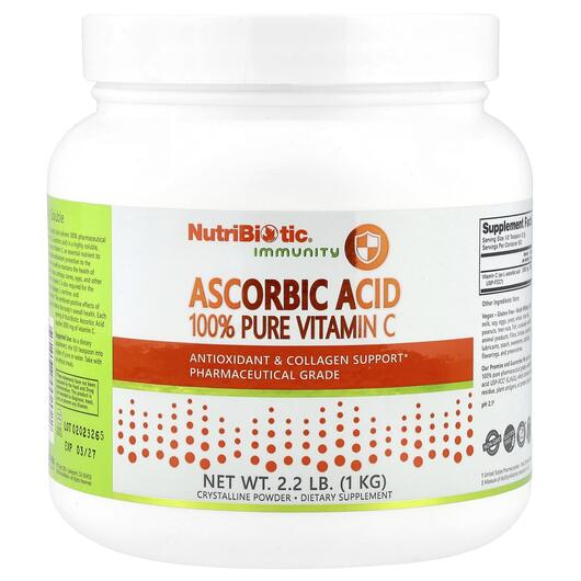 Основне фото товара Ascorbic Acid Crystalline Powder, Вітамін C Аскорбінова кислота, 