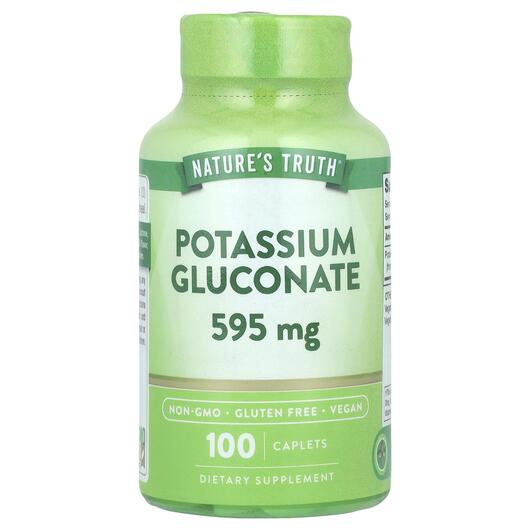 Основне фото товара Nature's Truth, Potassium Gluconate 595 mg, Калій, 100 табле